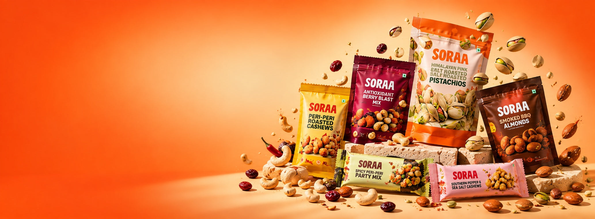 Explore the SORAA snack range